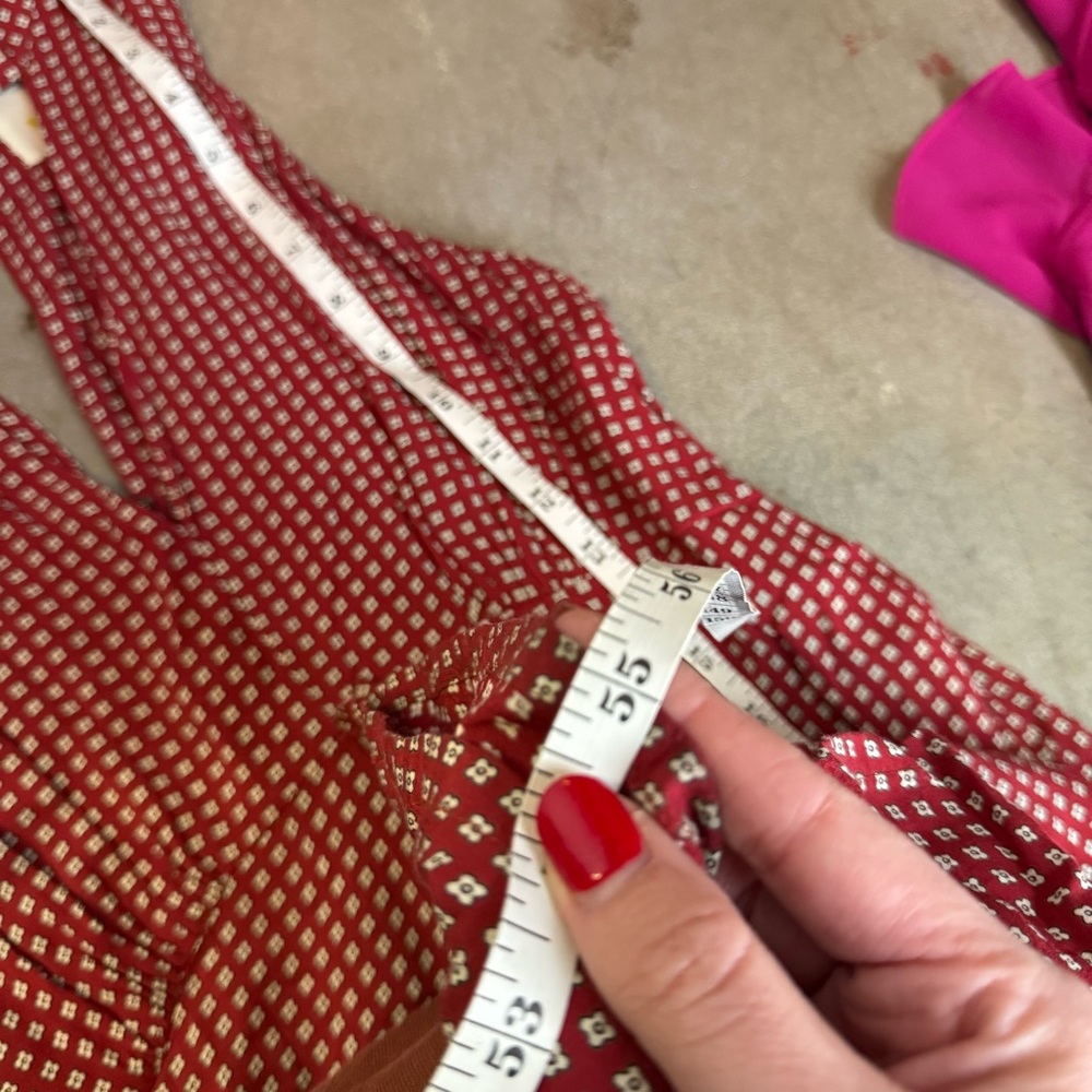 Anthropologie Red Printed Halter Wide-Leg Jumpsuit - Picture 13 of 13